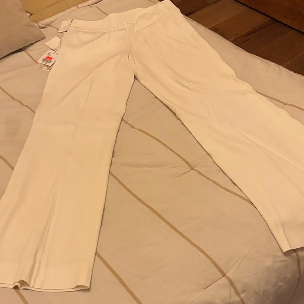 Elegant Cream Wide Leg Women's Pants - Picture 4 of 4